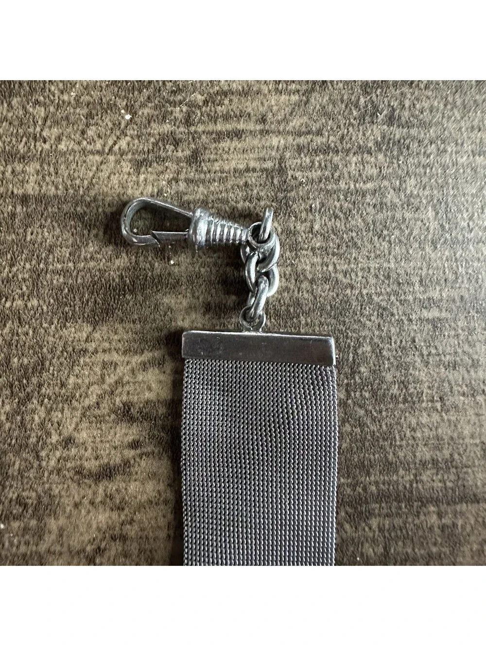 Vintage Bosch Advertising Mesh Watch Fob Pocket Watch Chain Silver Tone